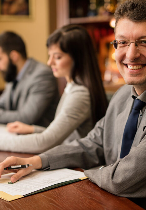 lawyers or attorneys discussing in office