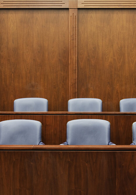 Empty Jury Seats in Courtroom